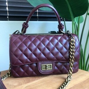 Burgundy leather purse